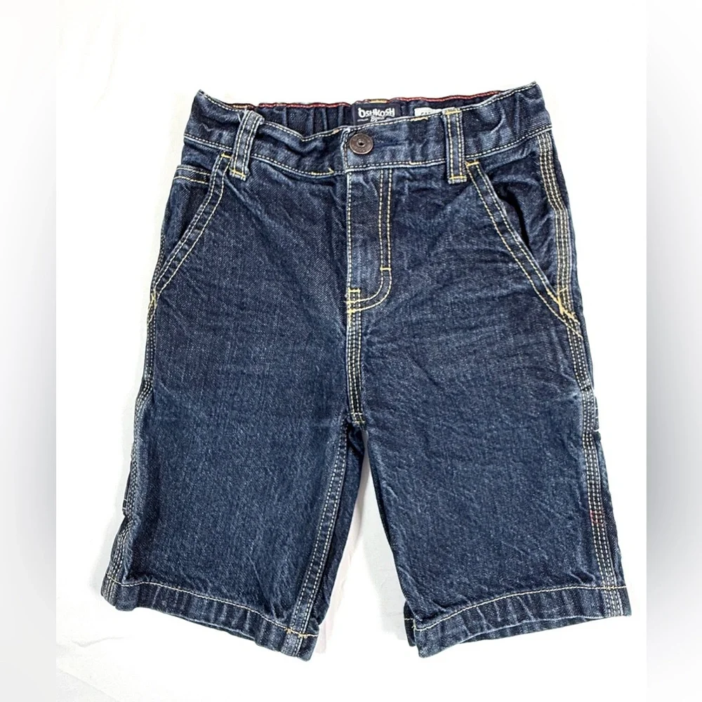 OSH KOSH BGOSH Carpenter Boys Denim Shorts Size 7 Slim Classic‎ Utility Style
